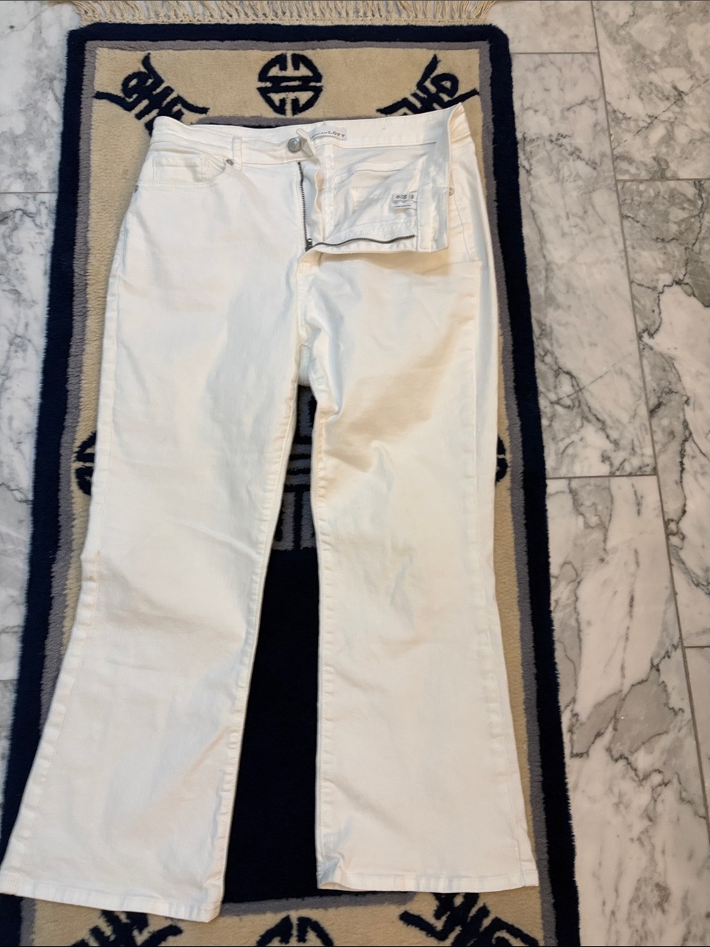 LOFT White ankle Boot Cut Jeans